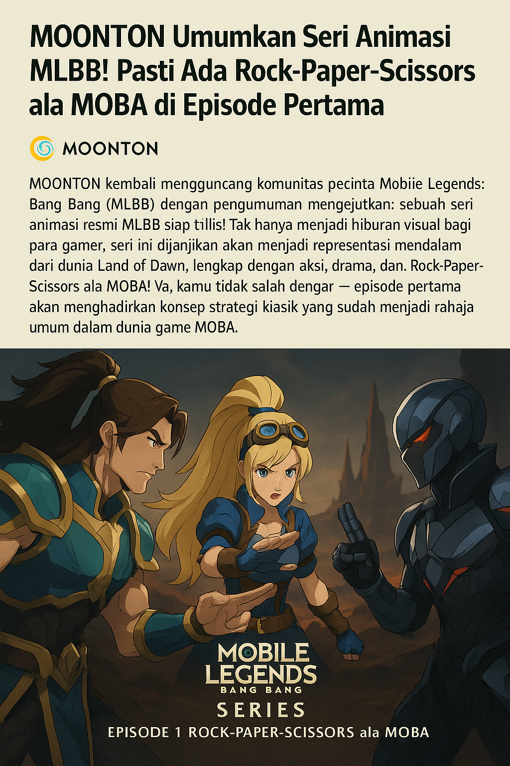 MOONTON Umumkan Seri Animasi MLBB