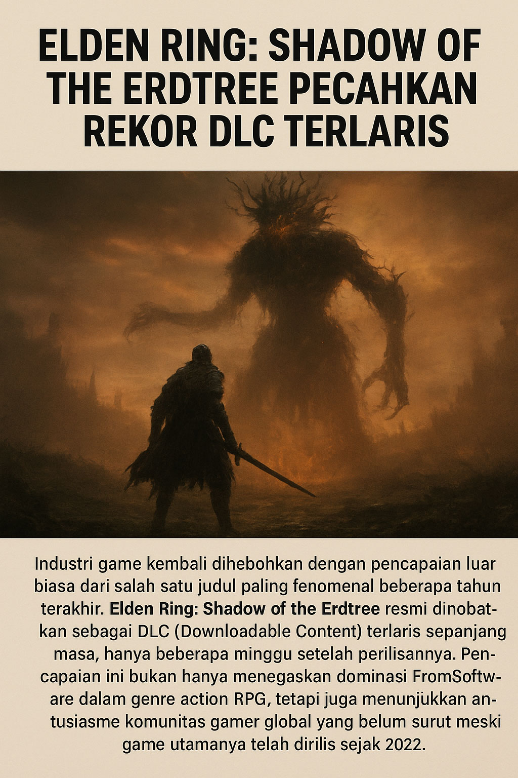Elden Ring: Shadow of the Erdtree Pecahkan Rekor DLC Terlaris